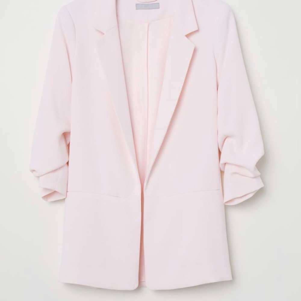 H&m light pink 3/4 sleeve blazer
